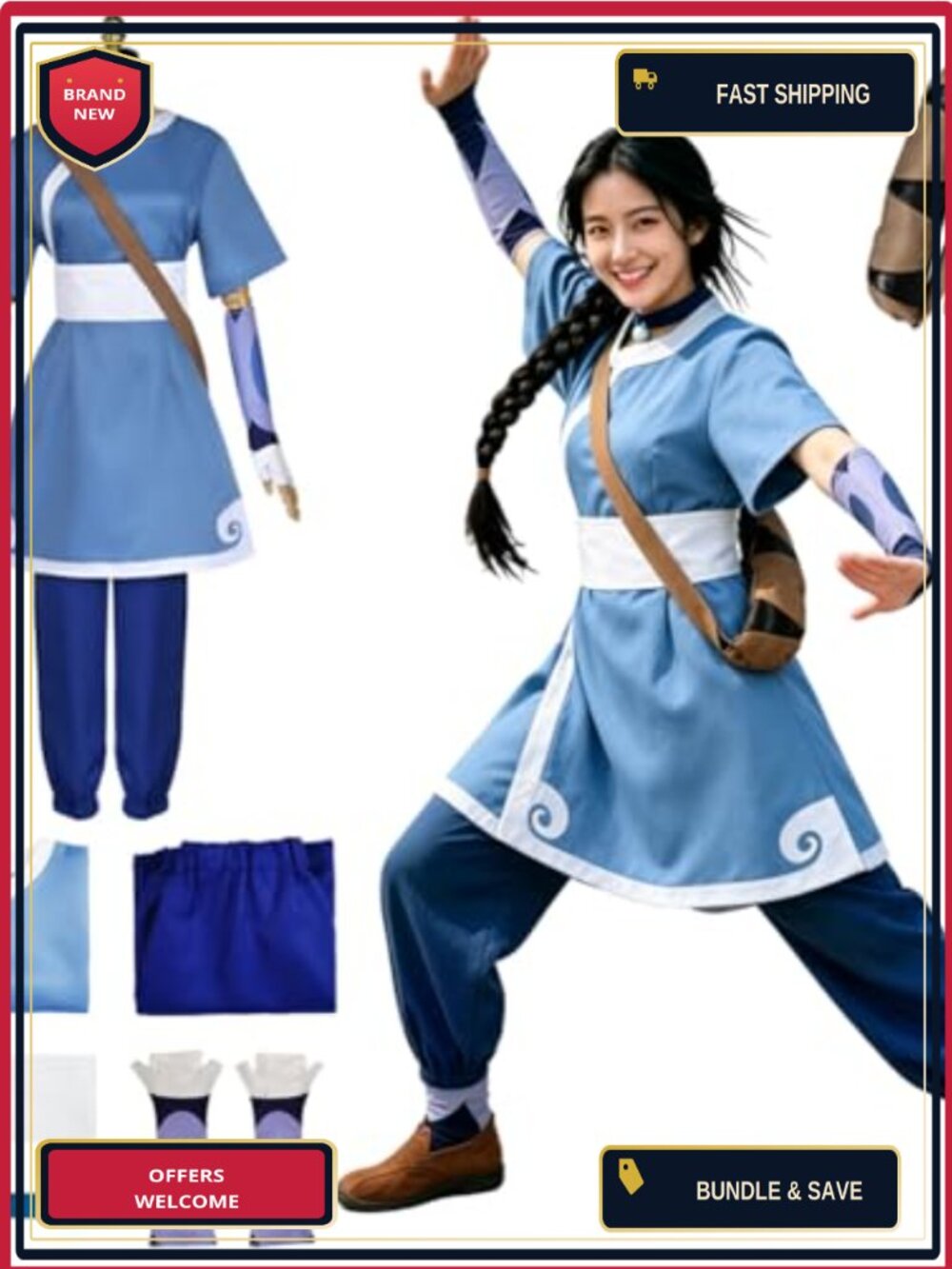 Character Costume Full Set Top Pants Belt Bag Gloves Halloween Cosplay